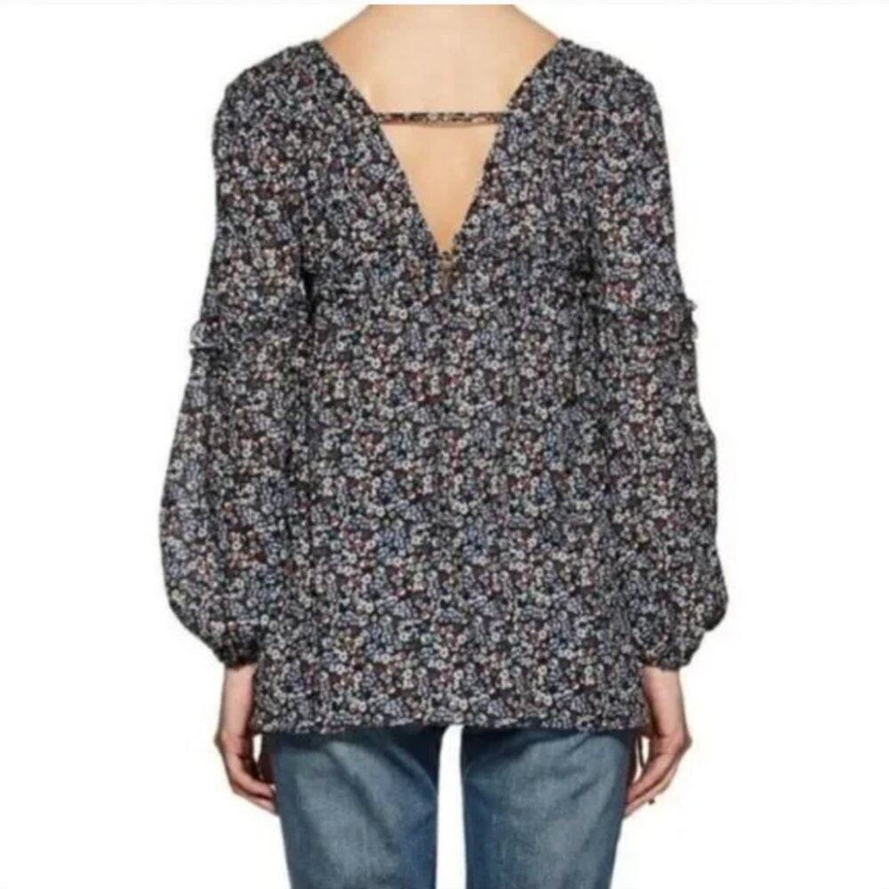 Derek Lam 10 Crosby Floral Print Cotton Blouse - Picture 2 of 8